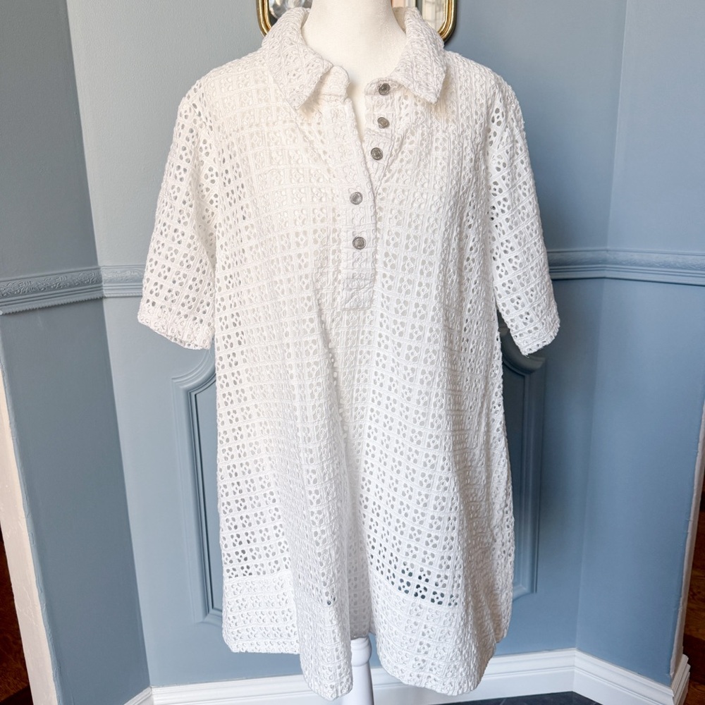 Free People Remino eyelet mini dress in white